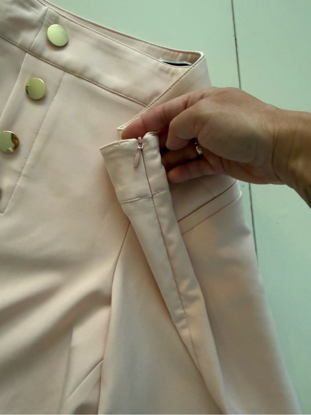 Melanie Lyne High Waist Pink Button-Front Women’s Shorts - Picture 5 of 6